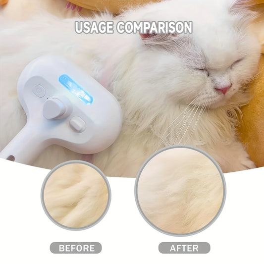 Escova Grooming com Umidificador de Névoa para Cães e Gatos
