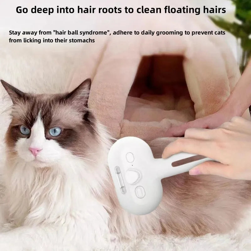 Escova Grooming com Umidificador de Névoa para Cães e Gatos